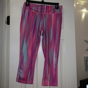 multi colored capri workout leggings